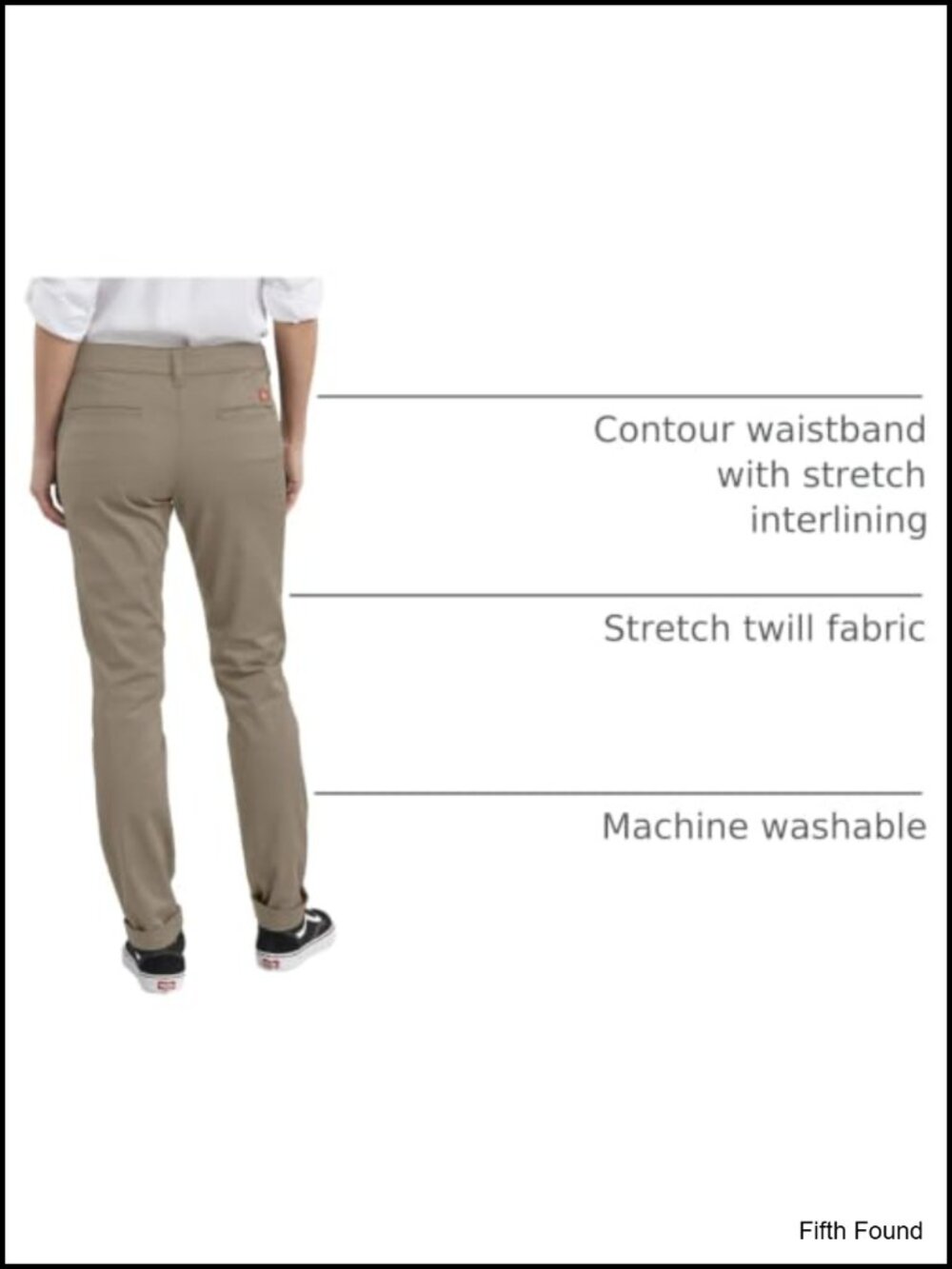 Womens Flex Twill Work Pants Straight Fit Narrow Through Hips - Picture 3 of 6